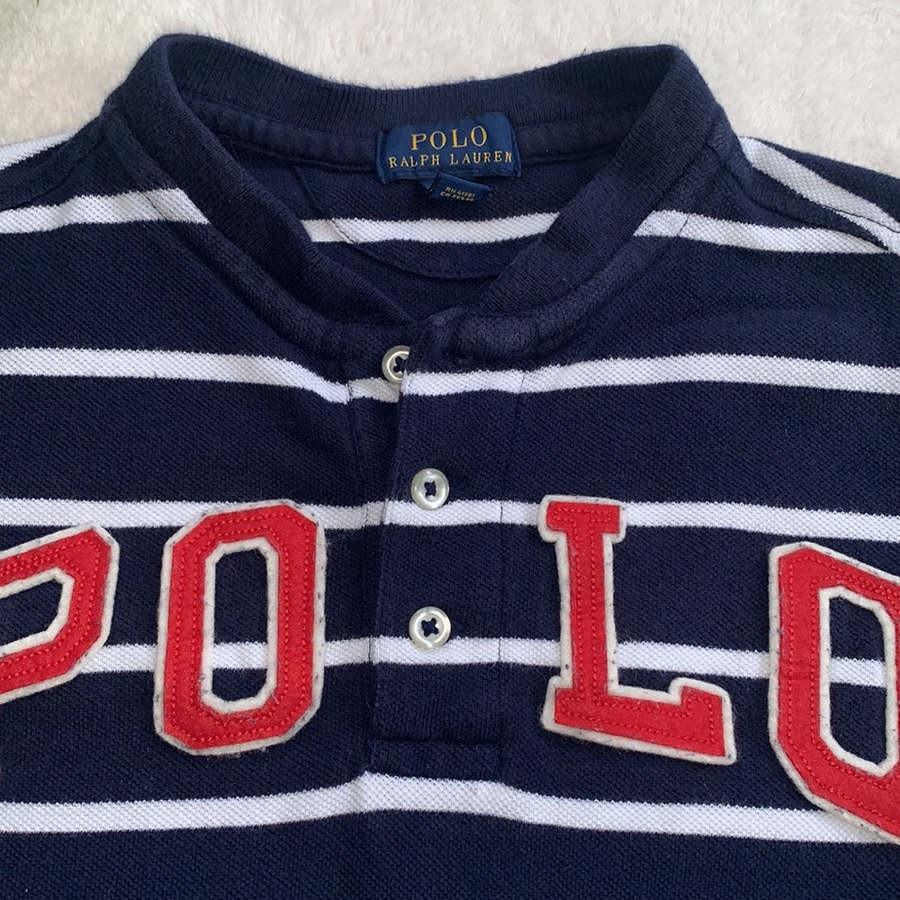 POLO Ralph Lauren Navy Blue & White Shirt 6 EUC - Picture 3 of 10